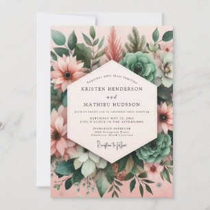 Invitation Assemblage Botanique Mariage Rose