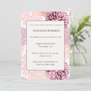Invitation Assez Élégant Rose Bourgogne Floral Baignoire de M