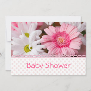 Invitation assez rose de baby shower de marguerite