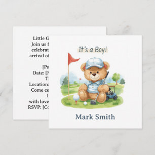 Invitation Assiettes en papier pour Baby Shower Golfe C'est u