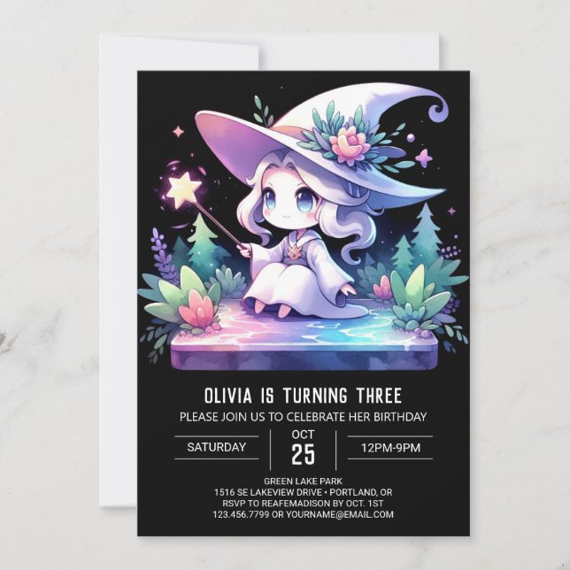 Invitation Assistant Amusement aquarelle Anniversaire (Devant)