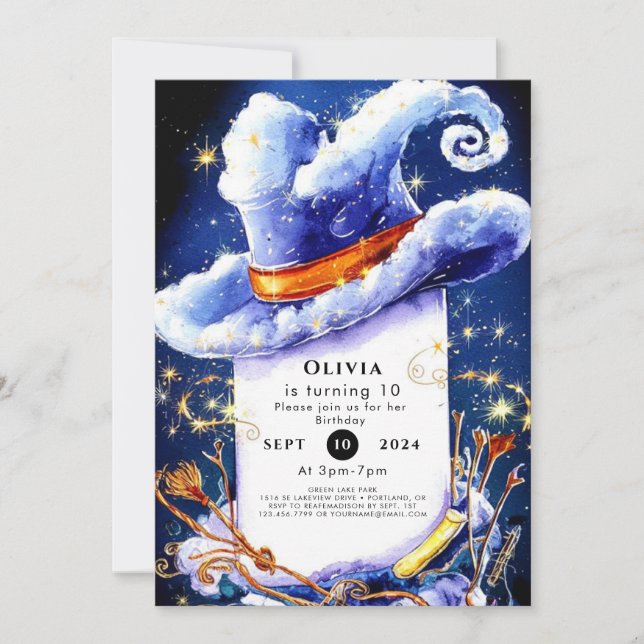 Invitation Assistant Aquarelle Whimsical Anniversaire (Devant)