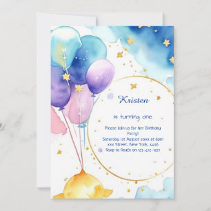 Invitation Astro céleste moderne Anniversaire