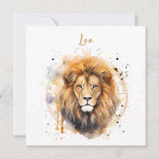 Invitation Astrologie signe zodiaque de Leo en aquarelle
