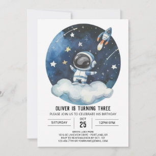 Invitation Astronaut céleste moderne et modifiable