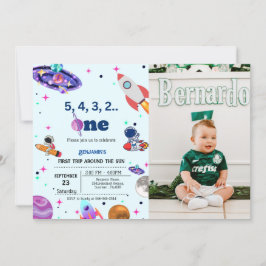 Invitation Astronaut Space premier voyage autour de l'anniver