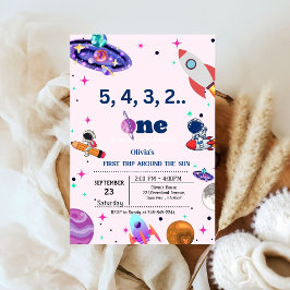 Invitation Astronaut Space premier voyage autour de l'anniver