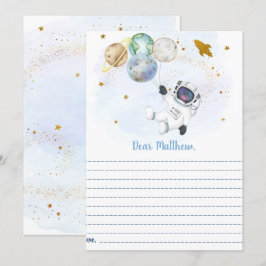 Invitation Astronaut Space Time Capsule 1er Anniversaire Cart