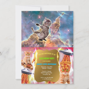 Invitation astronaute du chat gras