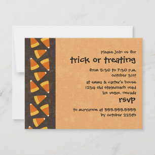 Invitation astuce de maïs bonbon ou traitement d'invitations