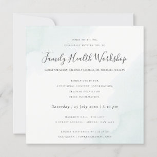 INVITATION ATELIER DE COULEUR D'AQUARELLE À TRAITS DE PINCEAU