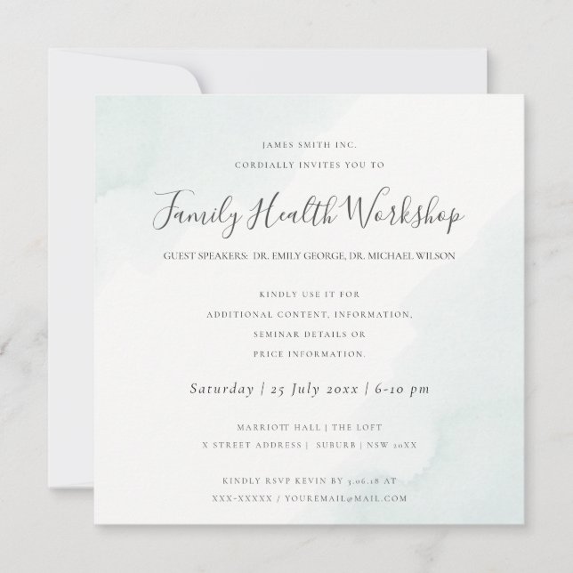 INVITATION ATELIER DE TRAITS DE PINCEAU A L'AQUARELLE BLEU PL (Devant)