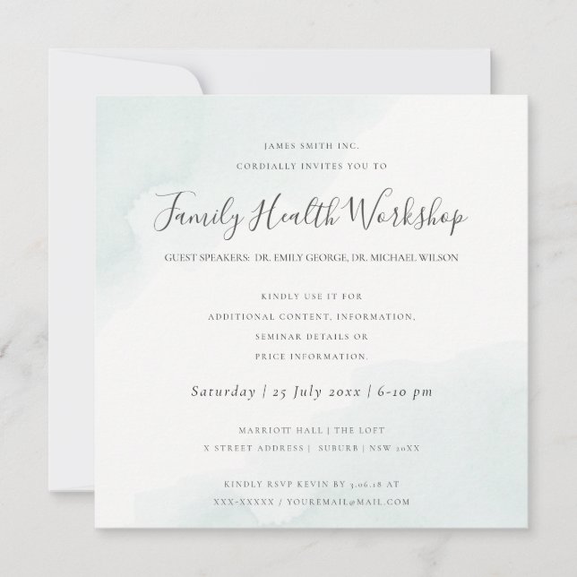 INVITATION ATELIER D'ÉVÉNEMENT COUP DE PINCES A L'AQUARELLE B (Devant)