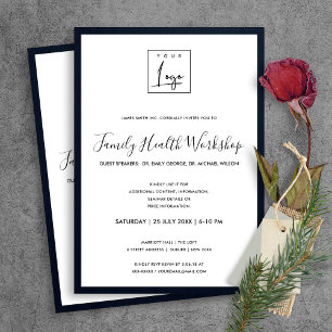 INVITATION ATELIER D'ÉVÉNEMENT EN SOIE DE VELOURS BLEU MARINE