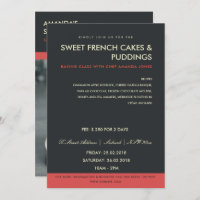 ATELIER D'INVITATION DE PHOTO NOIR ROUGE MODERNE