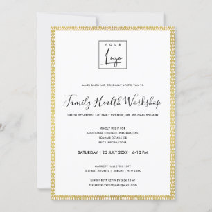 Invitation ATELIER ÉVÉNEMENT COUP DE Pinceau PLUIE LOGO DORÉ