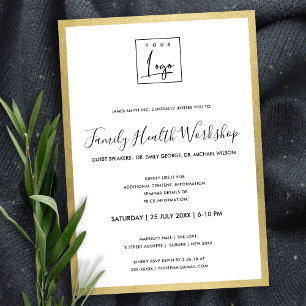INVITATION ATELIER GALA ÉVÉNEMENT FEUILLE D'OR FAUX GLAMOUR V