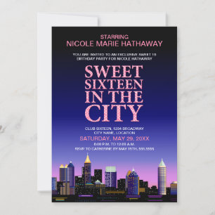 Invitation Atlanta Skyline Sweet sixteen