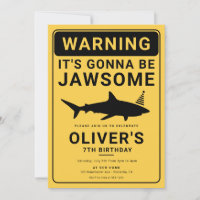 Attaque de requin anniversaire Pool Party Invitati