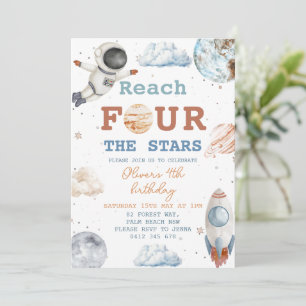 Invitation Atteindre Quatre The Stars Boy Space 4e anniversai