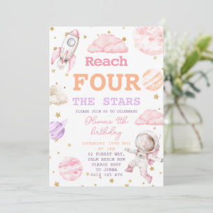 Invitation Atteindre Quatre The Stars Girl Space 4e anniversa