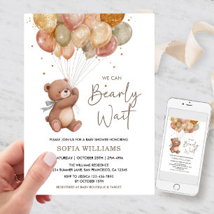 Invitation Attendez à peine la Baby Shower Mixte