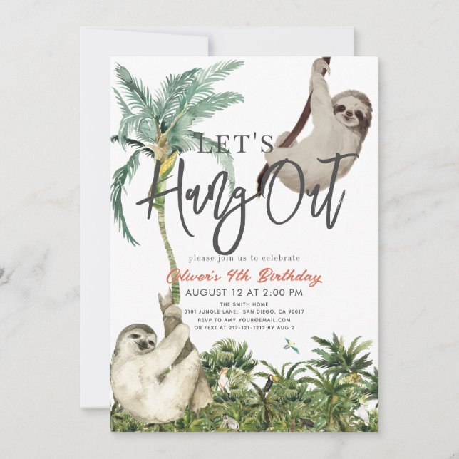 Invitation Attendons l'Anniversaire de enfant de la jungle de (Devant)