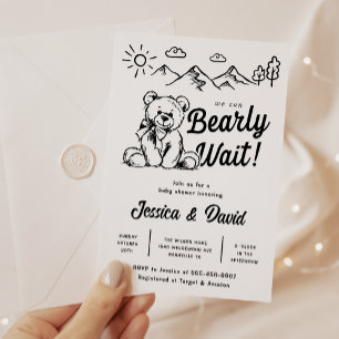 Invitation Attendre   BABY SHOWER   Simple