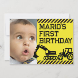 Invitation Attention ! Amusante première fête d'anniversaire 