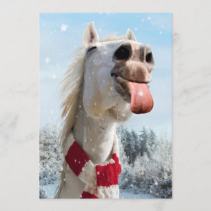 Invitation Attraper des flocons de neige à cheval