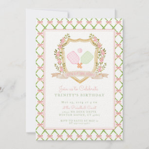 Invitation Attrapons la Cour   Boule de chiche rose Preppy