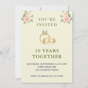 Invitation au 10e anniversaire de mariage Élégan