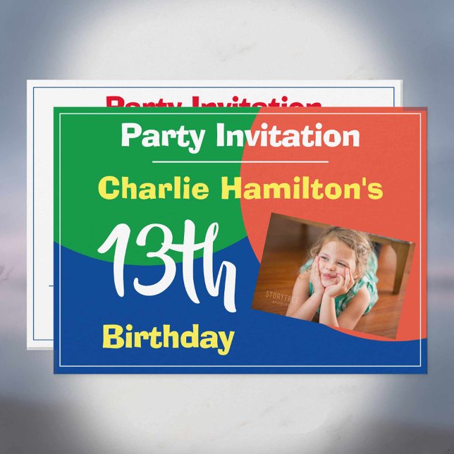 Invitation au 13e anniversaire avec photo (Créateur téléchargé)