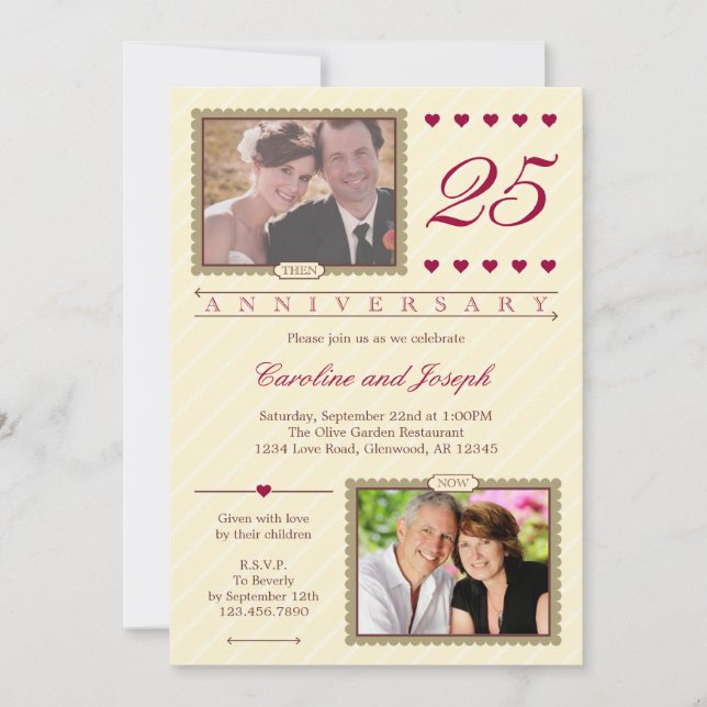 Invitation au 25e anniversaire de la Mariage (Devant)
