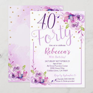 Invitation au 40e anniversaire de la florale pourp