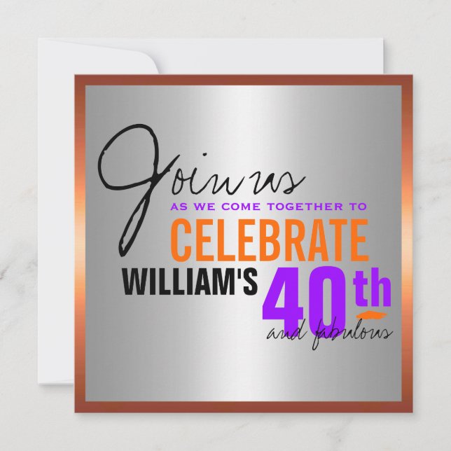 Invitation au 40e anniversaire de l'homme (Devant)