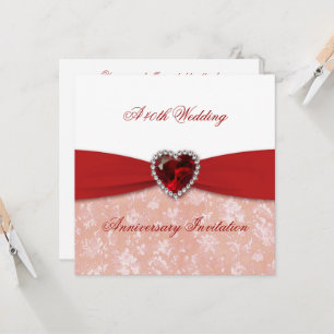 Invitation au 40e anniversaire de mariage en damas