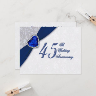 Invitation au 45e anniversaire de mariage en damas