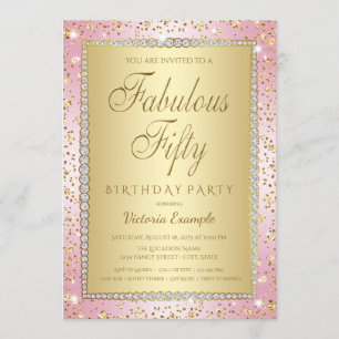 Invitation au 50e anniversaire de Blush Pink and G