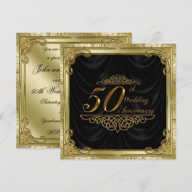 Invitation au 50e anniversaire de mariage (Devant / Derrière)