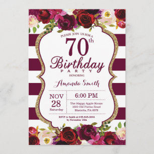 Invitation au 70e anniversaire de la florale de Bo