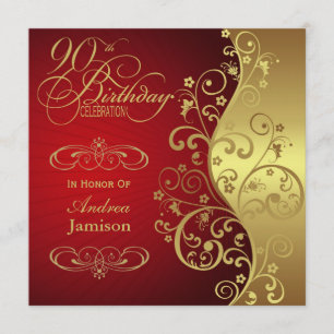 Invitation au 90e anniversaire de Red and Gold