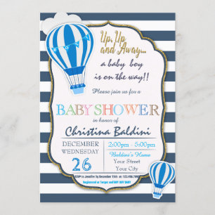 Invitation au Baby shower à ballon à air chaud