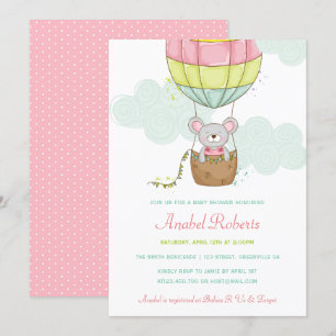Invitation au Baby shower à ballon à air chaud