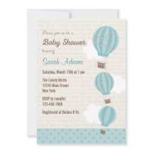 Invitation au Baby shower à ballon à air chaud (bl