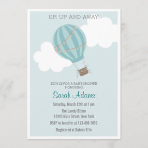 Invitation au Baby shower à ballon à air chaud Pat