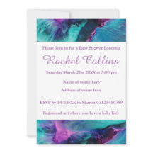 Invitation au Baby shower Abstrait Mermaid Splash