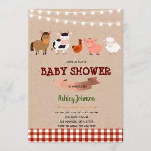 Invitation au baby shower agricole