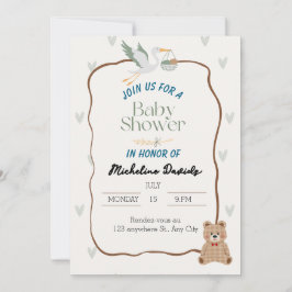 Invitation au Baby shower animal mignon