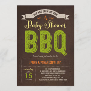 Invitation au Baby shower barbecue - Lime